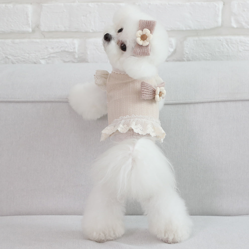 Peach Blossom Ruffle Crop Sweater