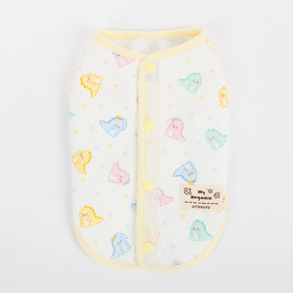 Organic Quilted Vest - Dinosaur