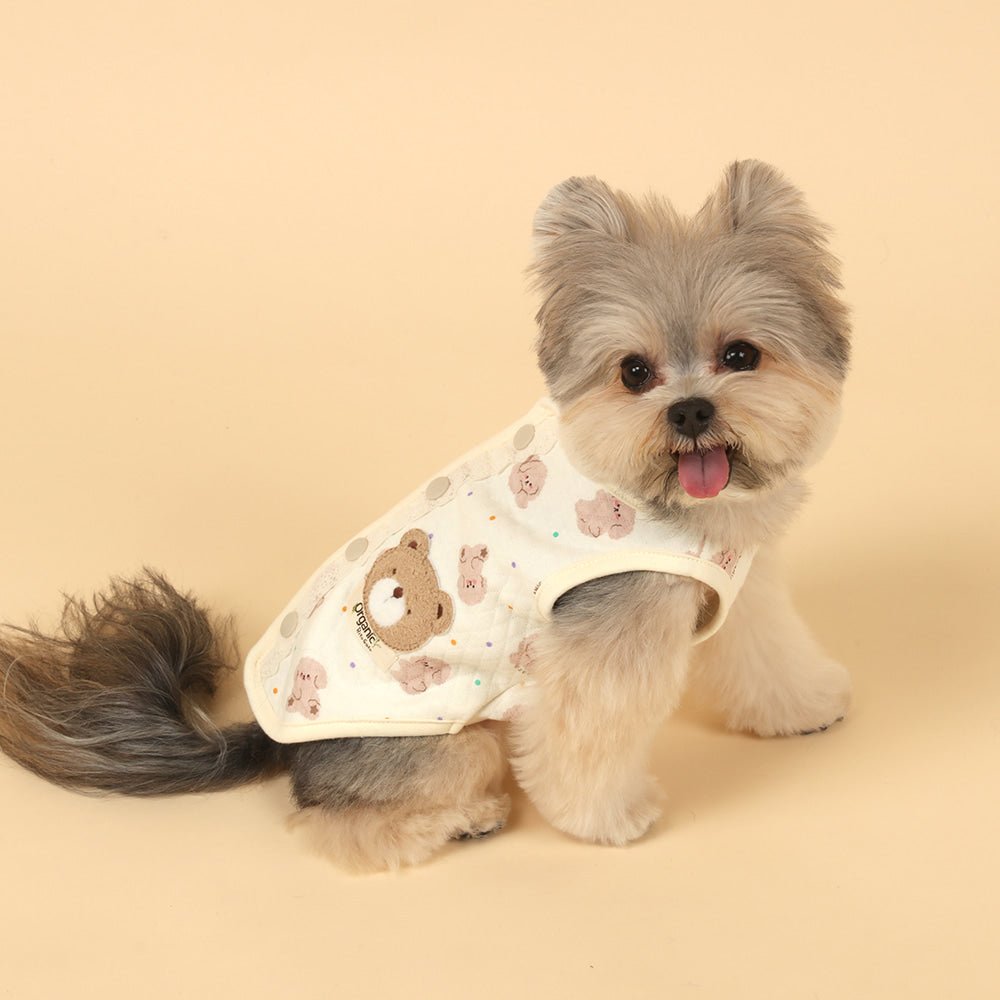Organic Quilted Vest - Poodle Party - PawPaw Pet Shop