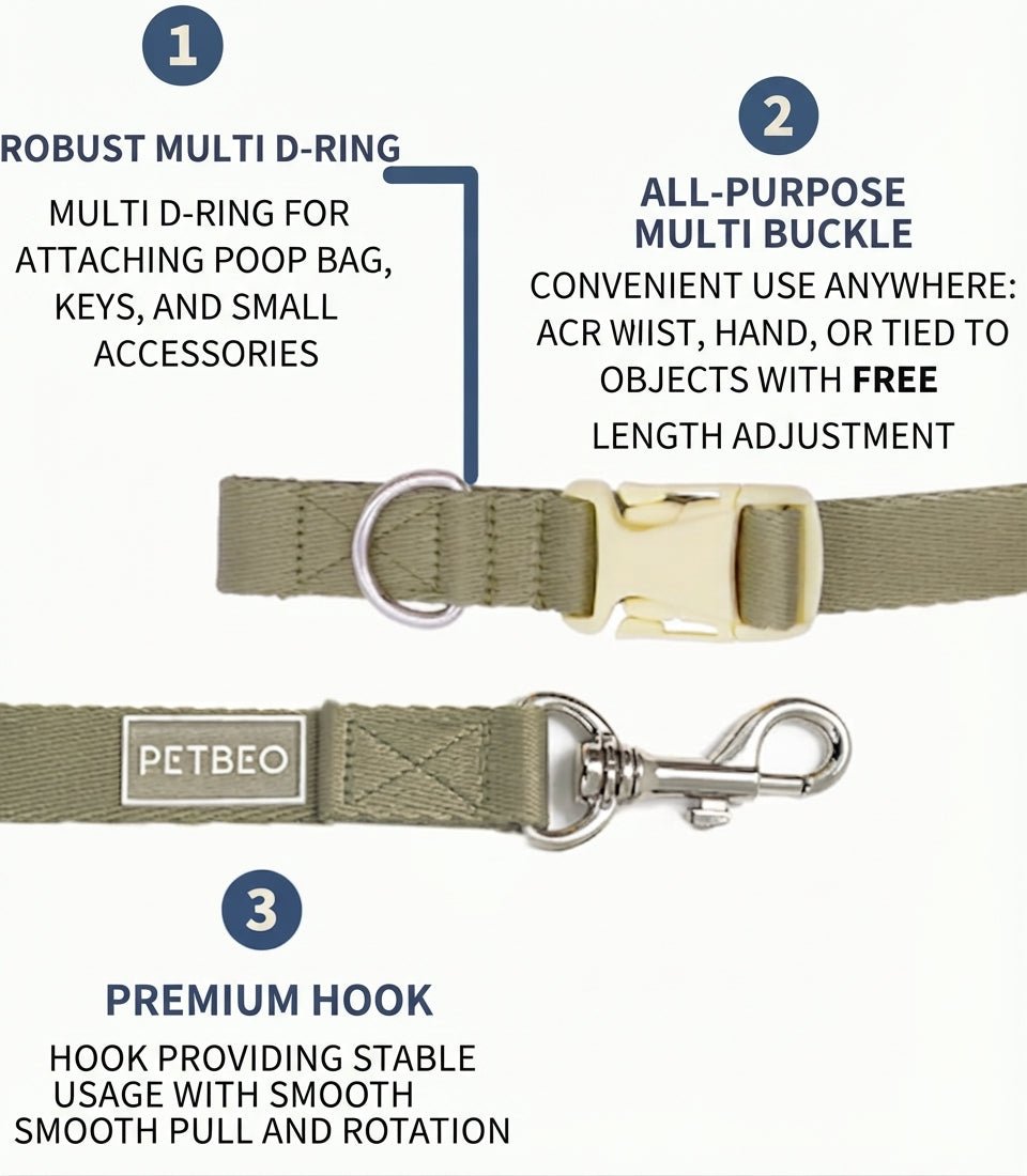 Pastel Hands-Free Leash 2.3M - PawPaw Pet Shop
