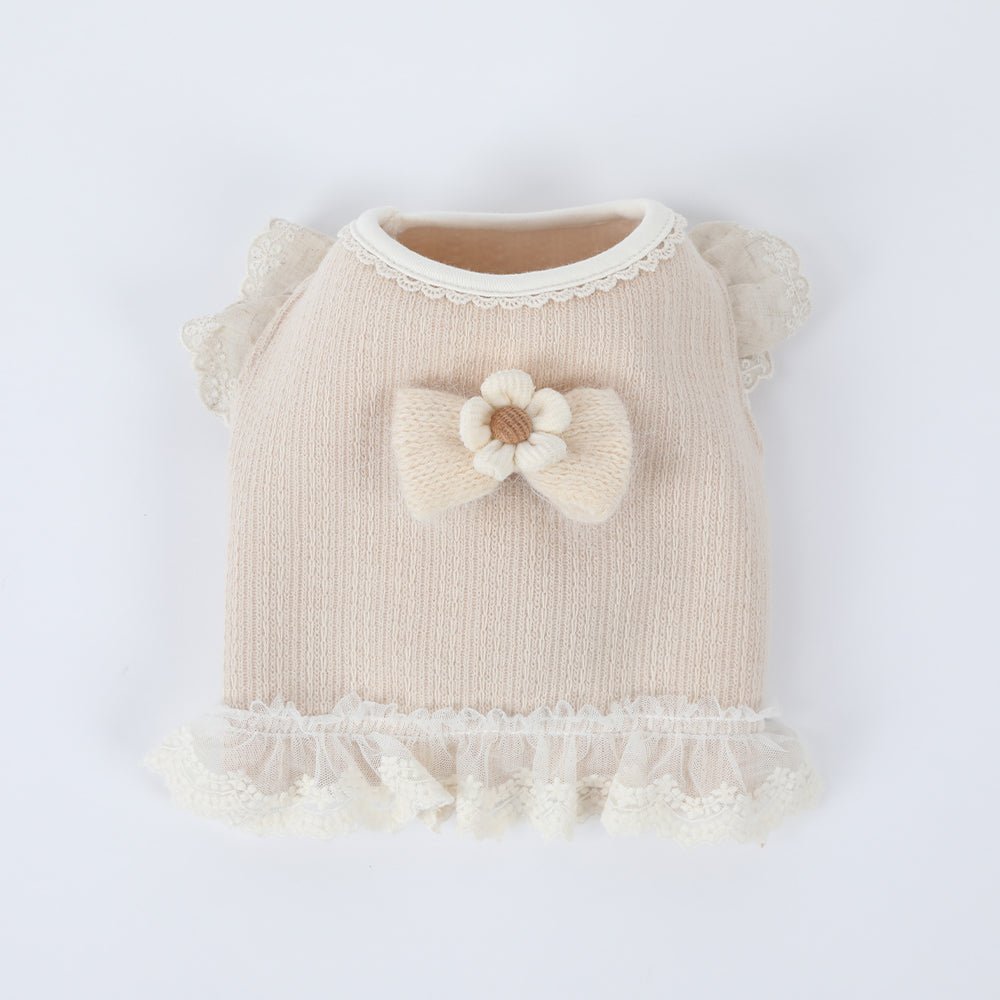 Peach Blossom Ruffle Crop Sweater - PawPaw Pet Shop