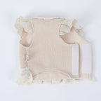Peach Blossom Ruffle Crop Sweater - PawPaw Pet Shop