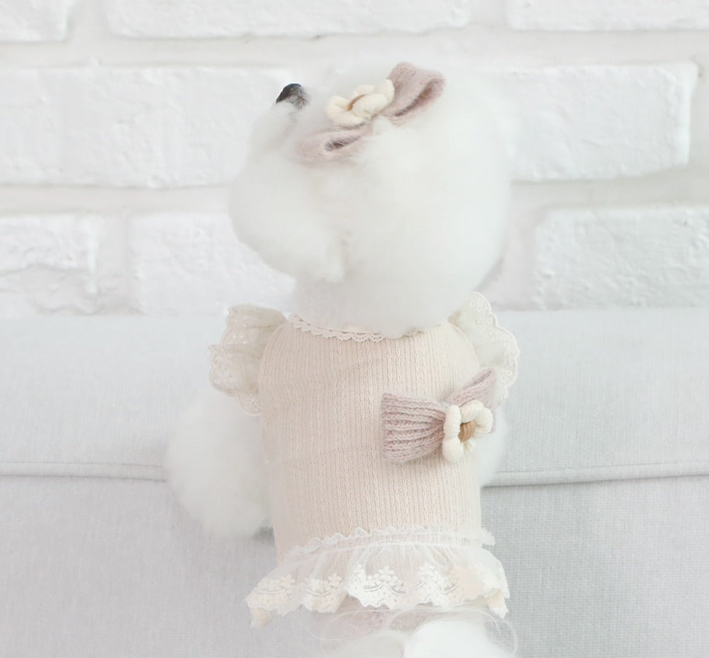 Peach Blossom Ruffle Crop Sweater